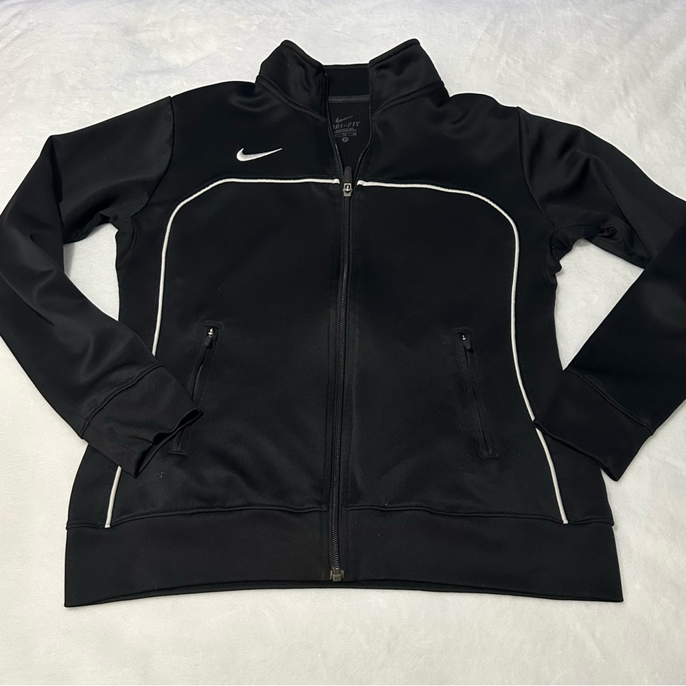 EUC Boys Nike Full Zip Track Jacket Size X-Large Black